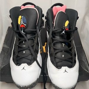 Jordan’s White/Black/Coral/Picante Red